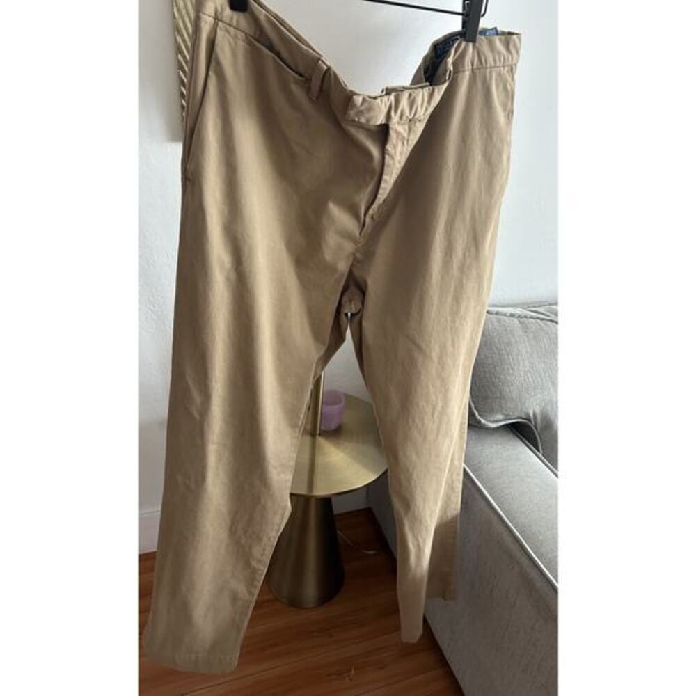 Polo Ralph Lauren Beige Pants  Stretch Slim Fit Sateen 40/32 Preppy Old money